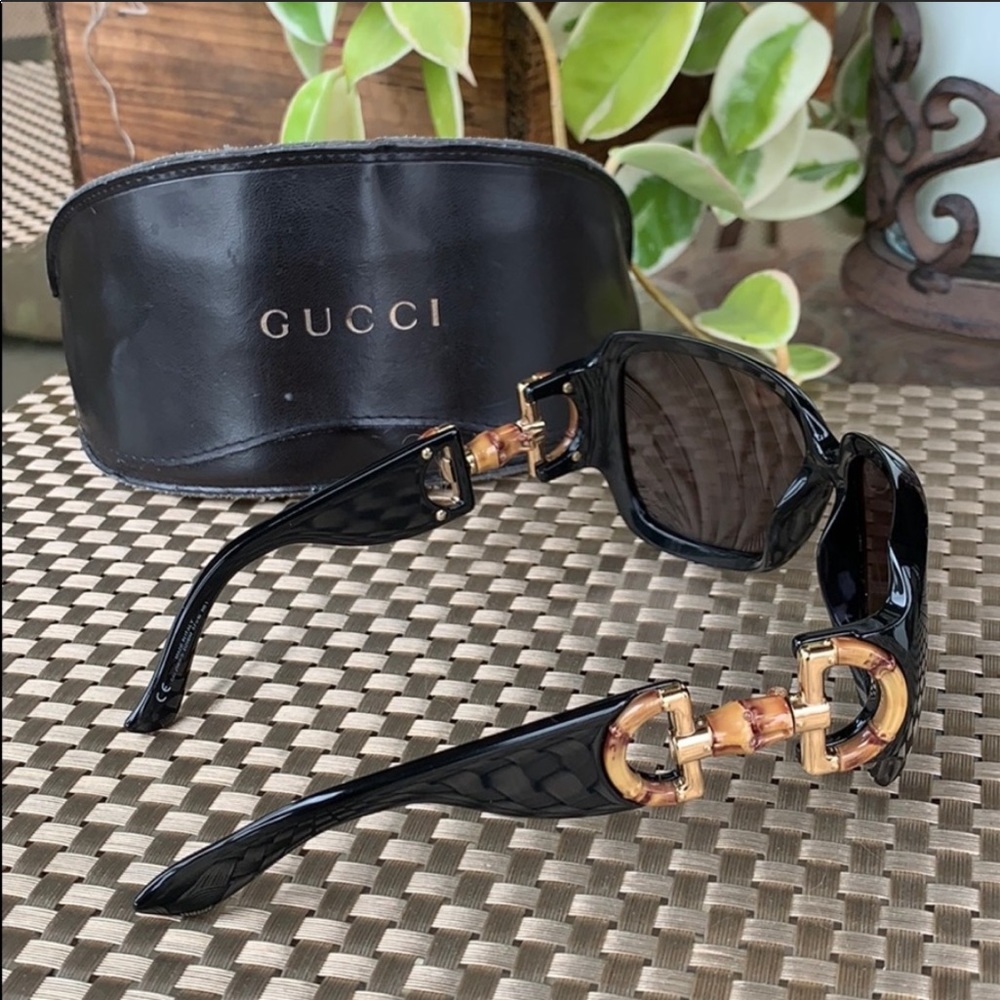 Authentic Gucci sunglasses horsebit bamboo glasses